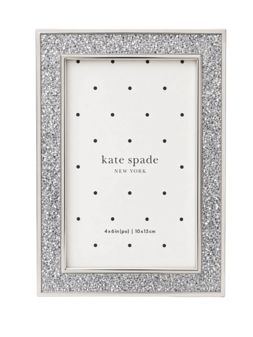 Kate Spade x Lenox Sitting Pretty Silver Glitter 4x6 Picture Frame NEW